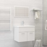 Set mobilier de baie, alb, lemn prelucrat