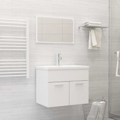 vidaXL Set mobilier de baie, alb, lemn prelucrat 3070865