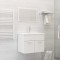 Set mobilier de baie, alb, lemn prelucrat