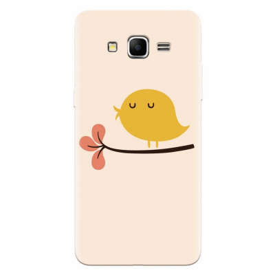 Husa silicon pentru Samsung Grand Prime, Flat Minimal Cute Bird Illustration foto