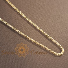 Lantisor unisex placat cu aur , tip sarpe rotund, textura piele de sarpe, 45 cm foto