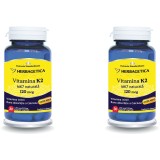 Pachet Vitamina K2 MK7 Naturala 120mcg 30cps + 30cps (50% reducere la al doilea produs)