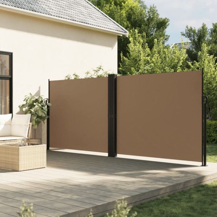 Copertină laterală retractabilă, gri taupe, 160x1000 cm