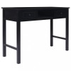 Birou Negru vidaXL 108x45x76 cm Lemn Paulownia Masiv cu 2 Sertare Birou PC Laptop Masa Scris Consola