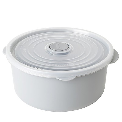 Set 3 Caserole Rotunde Cu Capac, Rezistente Pentru Cuptorul cu Microunde, Capacitate 500/1000/2000 ml, Gri Deschis foto