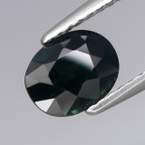 ~ ~ SAFIR NATURAL NETRATAT verde-albastru 1,38 ct. Certificat de Autenticitate !