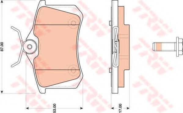 Set placute frana,frana disc PEUGEOT 207 (WA, WC) (2006 - 2016) TRW GDB1813