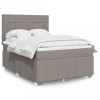 VidaXL Pat continental cu saltea gri taupe 140x200 cm material textil 3291695