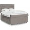 vidaXL Pat continental cu saltea gri taupe 140x200 cm material textil 3291695