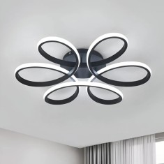 Lustra LED cu Telecomanda Katrin Impletita 108W Lumina Rece Calda Neutra Dimabila Negru
