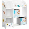 SONGMICS Organizator de jucarii si carti pentru copii, multifunctional cu 2 cutii de depozitare, 93x30x100cm, alb Household NewTrend