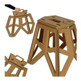 Scaun pliabil de camping din plastic, bej, 33 x 42 x 40 cm