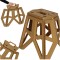 Scaun pliabil de camping din plastic, bej, 33 x 42 x 40 cm