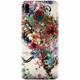 Husa silicon pentru Huawei Y9 2019, Abstract Flowers Tattoo Illustration