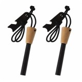 Cumpara ieftin Set 2 x amnar supraviețuire robust cu m&acirc;ner lemn și racletă multifuncțională, DEPOX&reg;, lemn, 11 cm