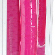 Dildo Dublu Clear Soft, Roz, 33 cm