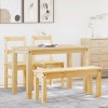 Set Sufragerie 4 Piese vidaXL Panama, Lemn Masiv Pin, Maro, Masa 117cm, Banca 105cm, 2 Scaune, Stil Rustic
