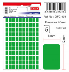Etichete Autoadezive Color, 8 X 12 Mm, 550 Buc/set, Tanex - Verde Fluorescent foto