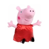 Jucarie de plus Play by Play Peppa Pig cu rochie rosie din satin, 25 cm