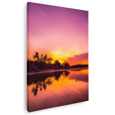 Tablou peisaj marin la apus Tablou canvas pe panza CU RAMA 50x70 cm foto