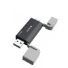 Cititor Card USB / USB-C DEVIA EL240, SD - microSD, Negru