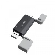 Cititor Card USB / USB-C DEVIA EL240, SD - microSD, Negru foto