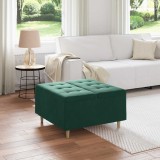 vidaXL Ottomană de depozitare Verde &icirc;nchis 80 x 80 x 45 cm Catifea 876842