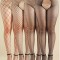 Set 4 Ciorapi Crotchless din Plasa, Negru, S-L