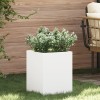 VidaXL Vază pentru Grădină Alb 32 x 32 x 40 cm Oțel laminat la rece