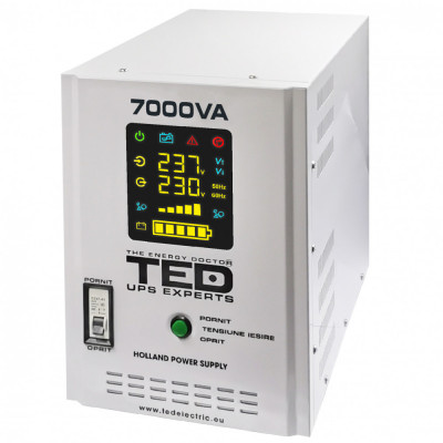 UPS 7000VA/5000W runtime extins utilizeaza patru acumulatori (neinclusi) TED UPS Expert TED001696 SafetyGuard Surveillance foto