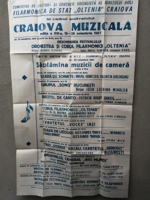 bnk rev Afis festivalul Craiova muzicala ed XVI - 1987 foto