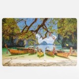 Suport farfurie din plastic cu model plaja exotica, 43,5x28,5 cm, multicolor, CMCLASS