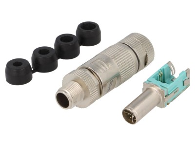 Conector M12 tată, 8 pini, cod X foto