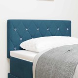 VidaXL Cap de pat LED cu buton de cristal tuftat albastru &icirc;nchis, 80 cm, din catifea