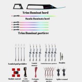 Lumini ambientale dedicate Bmw Seria 3 F30 2011-2019, RGB Acrilice 22 in 1 Dinamice cu efect symphony, Control din Aplicatie Bluetooth Buton