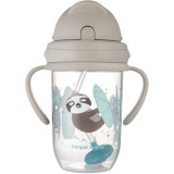 Canpol babies Exotic Animals Cup With Straw ceasca cu pai Gray 270 ml