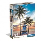 Puzzle Clementoni Florida: Plaja Miami 500 piese Compact