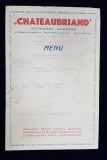 RESTAURANT - CONFISERIE &#039; CHATEAUBRIAND &#039; , MENU , 2 NOIEMBREIE 1930