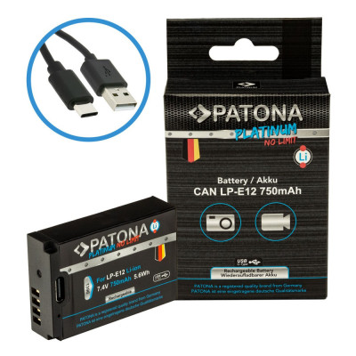 Acumulator Patona Platinum LP-E12 750mAh replace Canon EOS 100D EOS-M50-1396 foto