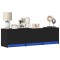 vidaXL Dulap TV cu LED, negru, 140x34x40 cm, lemn prelucrat
