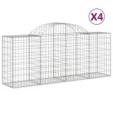 Cumpara ieftin Cosuri gabion arcuite 4 buc, 200x50x80/100 cm, fier galvanizat