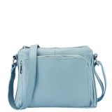 Geanta din piele naturala albastru deschis Camelia 124