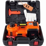 Cumpara ieftin Set scule 3 &icirc;n 1 - cric hidraulic electric 5T + Pompă de umflare 10 bar + cheie