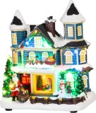 Decoratiune de Craciun MagicHome tip casa cu LED, 20x13x23 cm