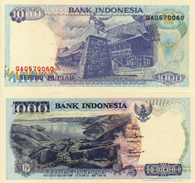 INDONEZIA 1.000 rupiah 1992 (1998) UNC!!! foto