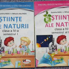 Doua manuale clasa IV Stiinte ale naturii, semestrele I si II, stare f buna