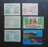 Lot 6 etichete de Apa Minerala POIANA NEGRII, anii 1976-1989