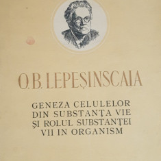 O. B. LEPESINSCAIA - GENEZA CELULELOR DIN SUBSTANTA VIE SI ROLUL SUBSTANTEI VII