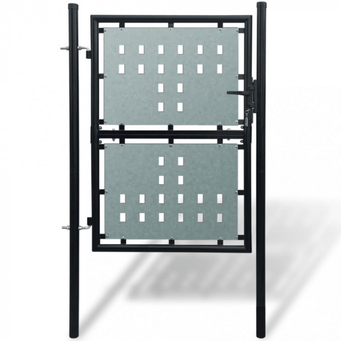 vidaXL Poartă de gard cu o ușă, negru, 100x175 cm