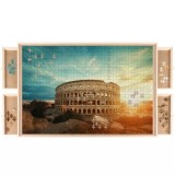 Placa pentru puzzle din lemn Malatec cu 4 sertare pentru sortare